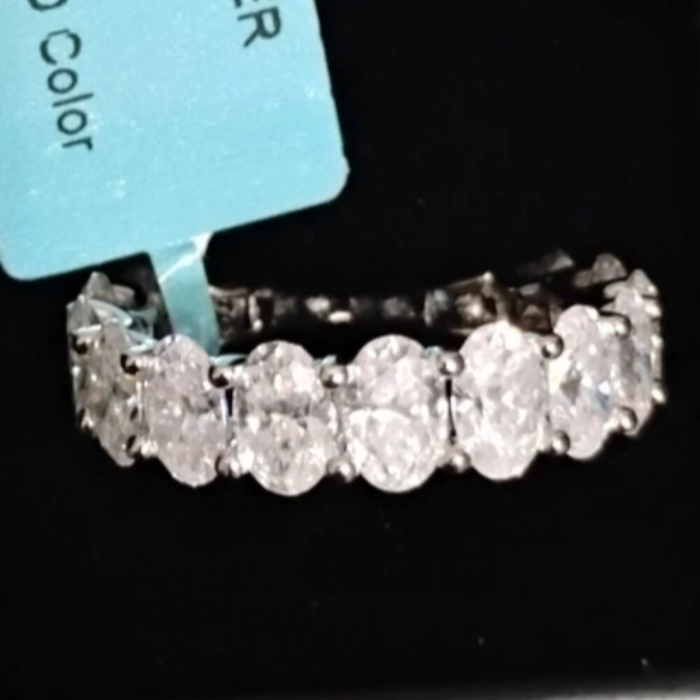 8.00 CTW VVSD Moissanite Eternity Band, Sterling 925, Unbranded